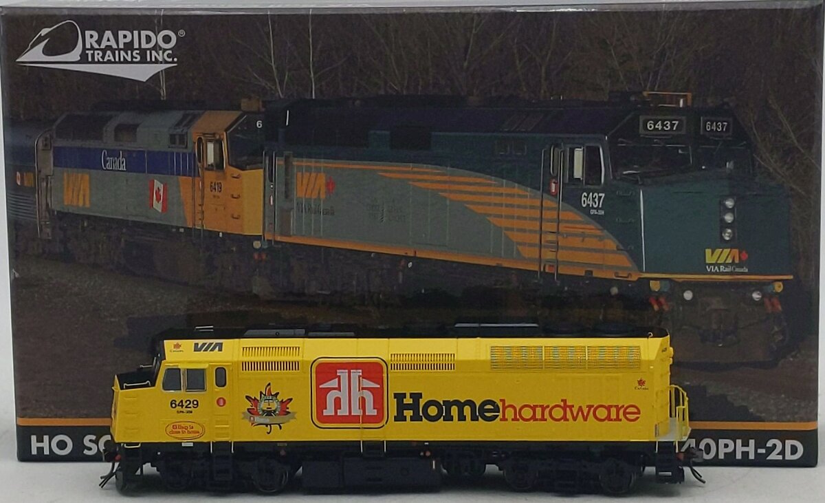 Rapido Trains 80554 HO VIA Home Hardware EMD F40PH-2D Diesel Locomotive #6429