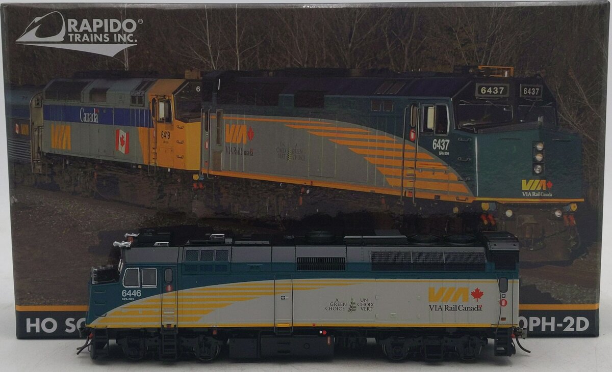 Rapido Trains 82518 HO VIA Rail Canada EMD Rebuilt F40PH-2D Diesel Loco #6446