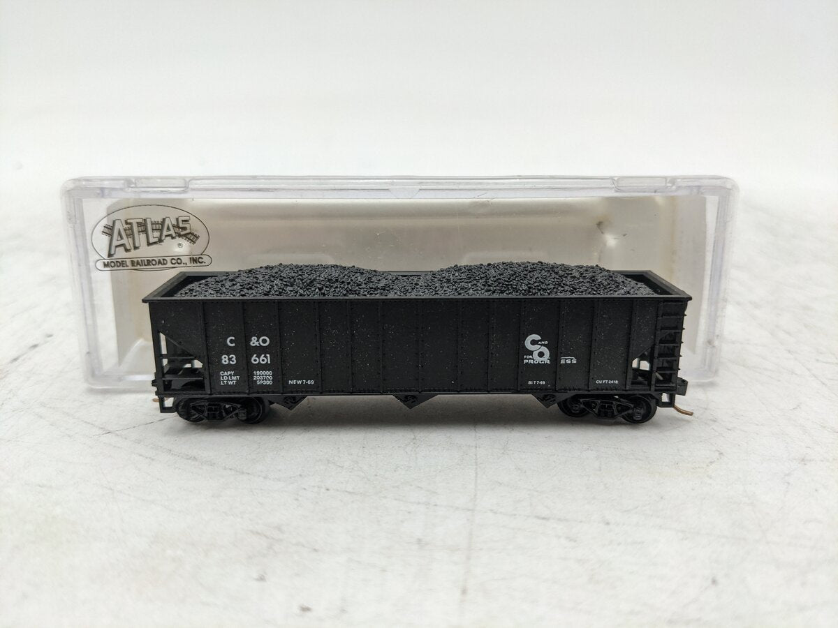 Atlas 3278 N Scale Chesapeake & Ohio 90 Ton Hopper w/Coal Load #83661