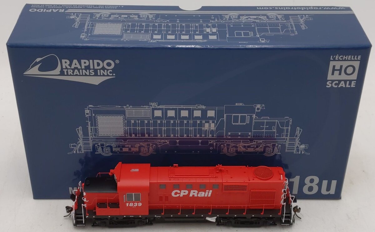 Rapido Trains 032568 HO CPR RS-18u Diesel Locomotive DC/DCC/Sound #1839