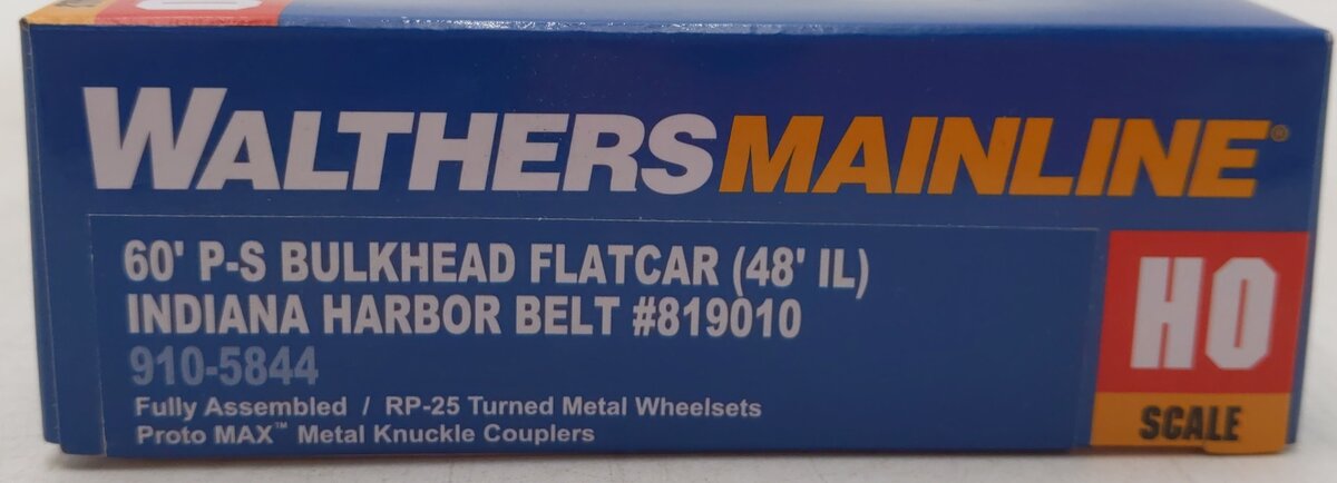 Walthers 910-5844 HO IHB RTR 60' Pullman-Standard Bulkhead Flatcar #819010