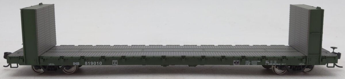 Walthers 910-5844 HO IHB RTR 60' Pullman-Standard Bulkhead Flatcar #819010