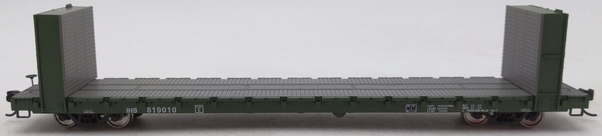 Walthers 910-5844 HO IHB RTR 60' Pullman-Standard Bulkhead Flatcar #819010