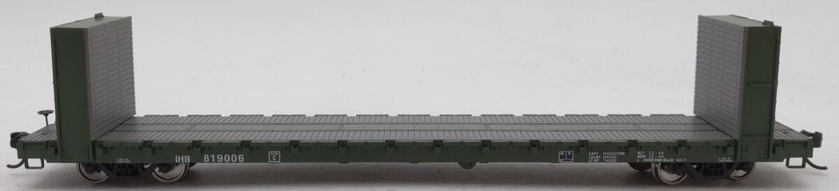 Walthers 910-5843 HO IHB RTR 60' Pullman-Standard Bulkhead Flatcar #819006