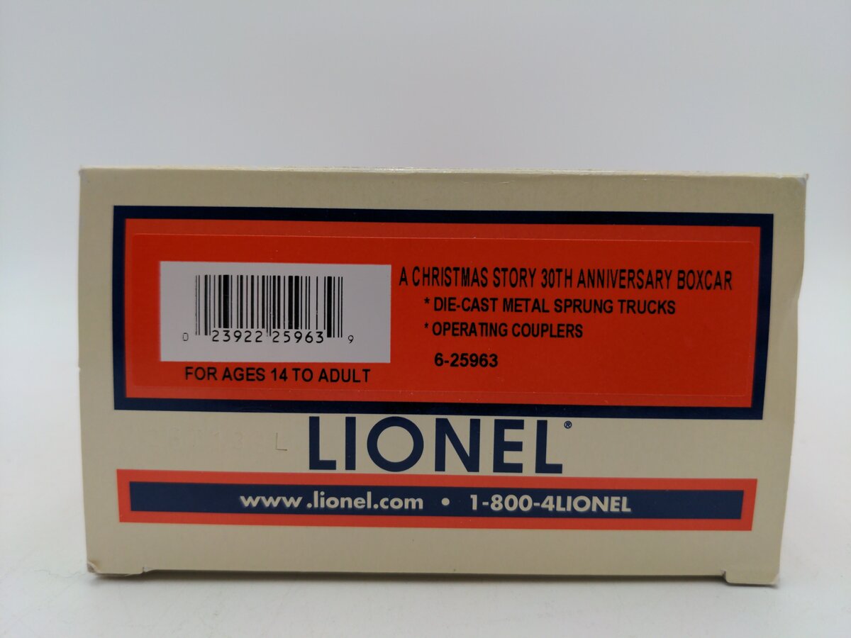 Lionel 6-25963 O Christmas Story 30th Anniversary Boxcar EX/Box