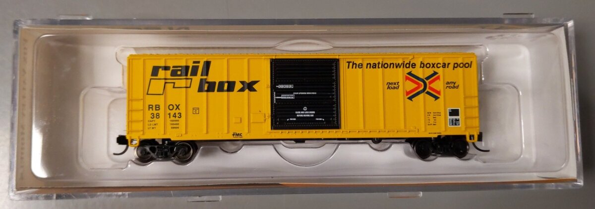 Fox Valley Models 80115 N Scale Railbox FMC 5347 Boxcar #38143 LN/Box