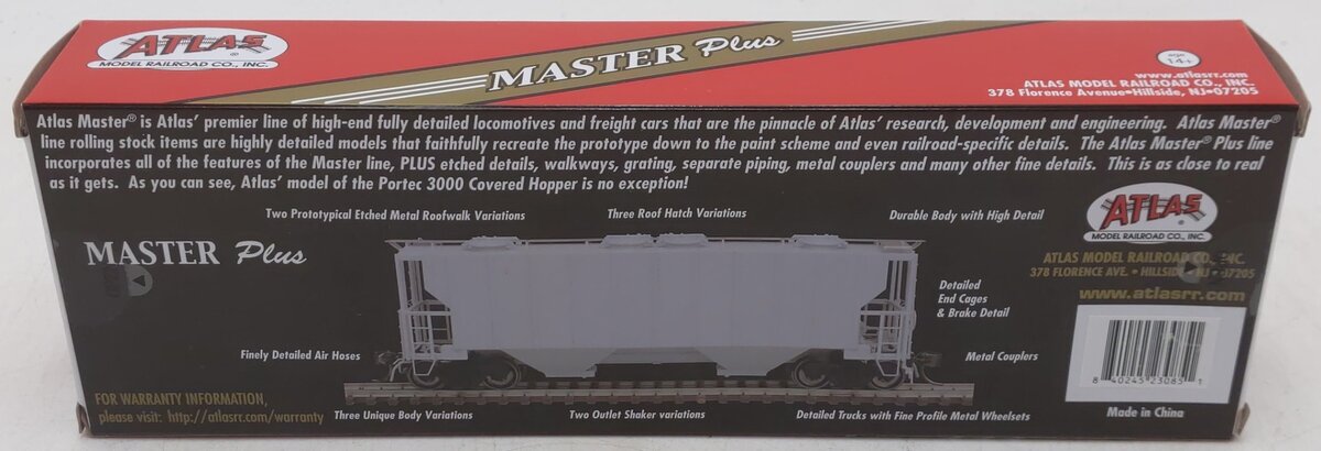Atlas 20007117 HO Boston & Maine Portec 3000 Covered Hopper #5264 MT/Box