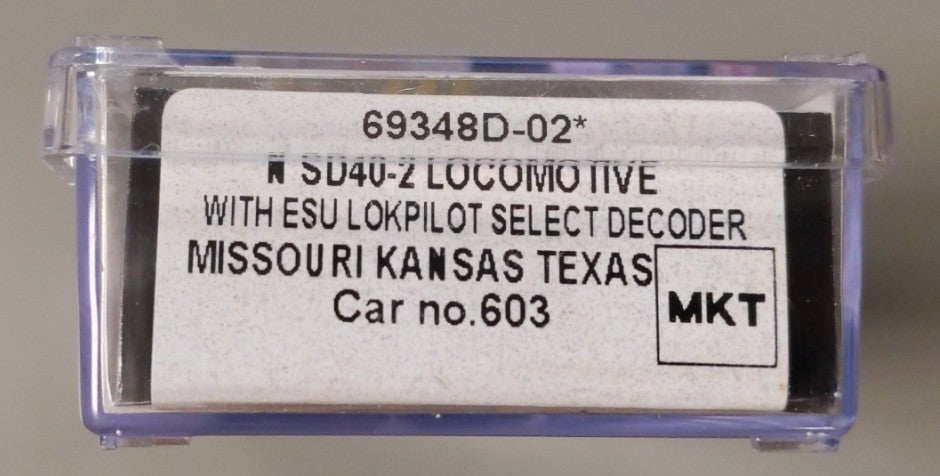 InterMountain 69348D-02 N Missouri-Kansas-Texas SD40-2 Locomotives w/DC #603 LN/Box