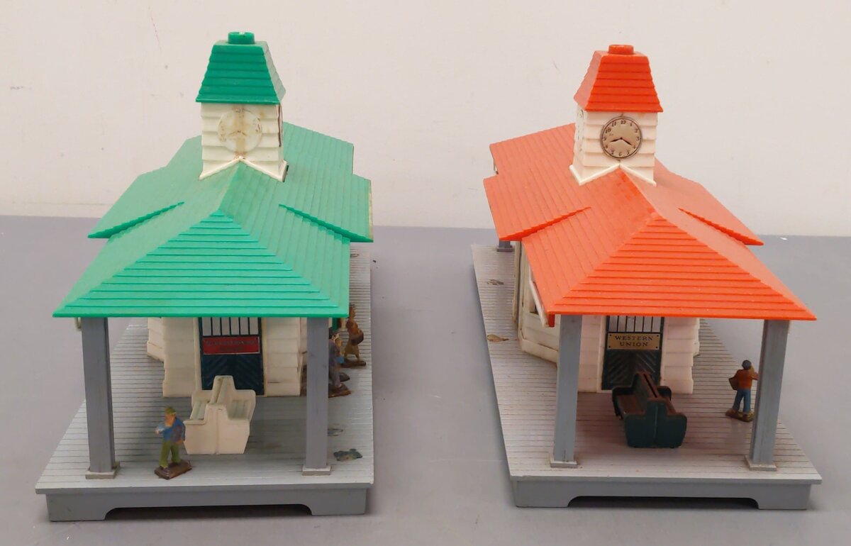 Noma Vintage O Green Roof & Red Roof Railroad Stations: 450, 450 [2] VG