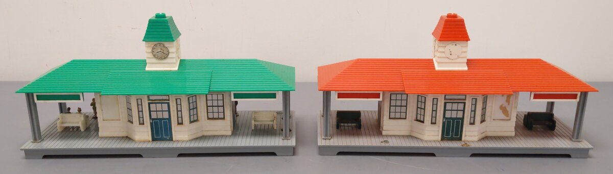 Noma Vintage O Green Roof & Red Roof Railroad Stations: 450, 450 [2] VG