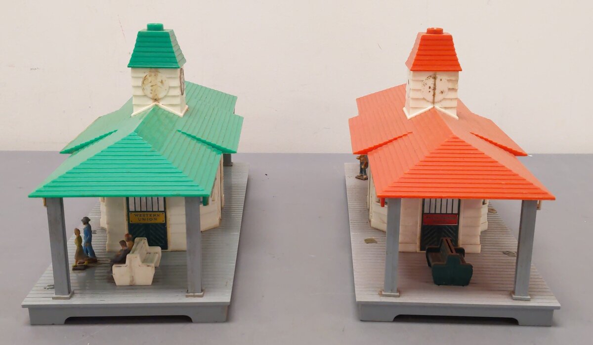 Noma Vintage O Green Roof & Red Roof Railroad Stations: 450, 450 [2] VG