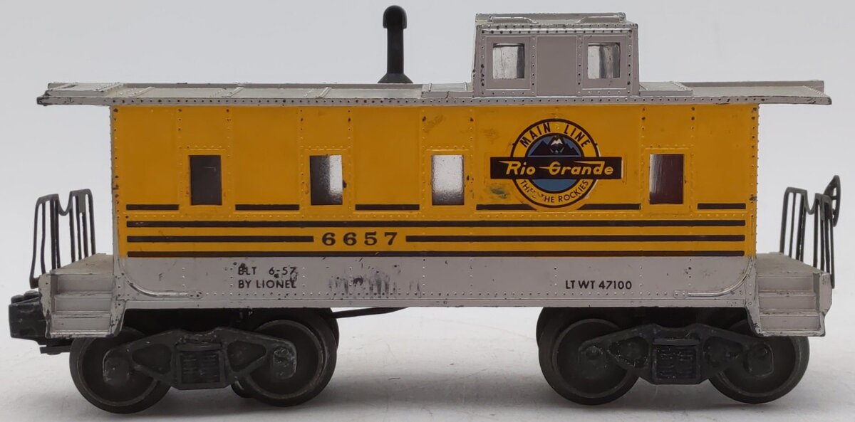 Lionel 6657 Vintage O Gauge Rio Grande Caboose #6657 VG