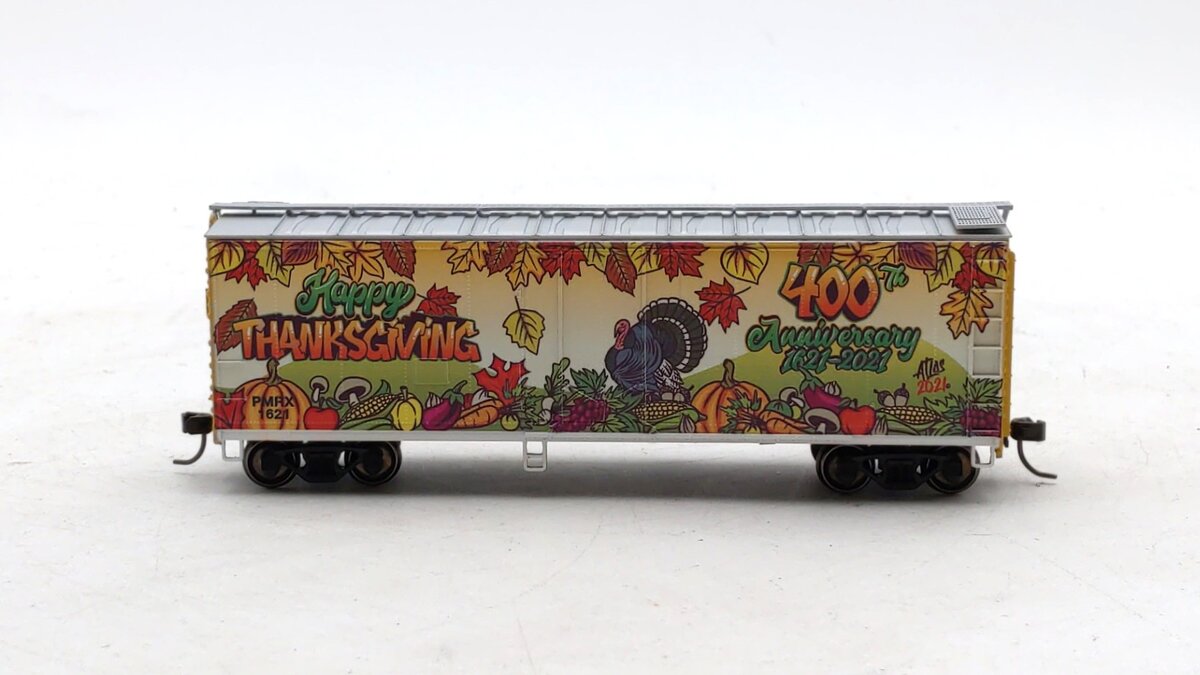Atlas 20006766 HO Scale Happy Thanksgiving PRLX 40' Plug-Door Boxcar #1621 LN/Box