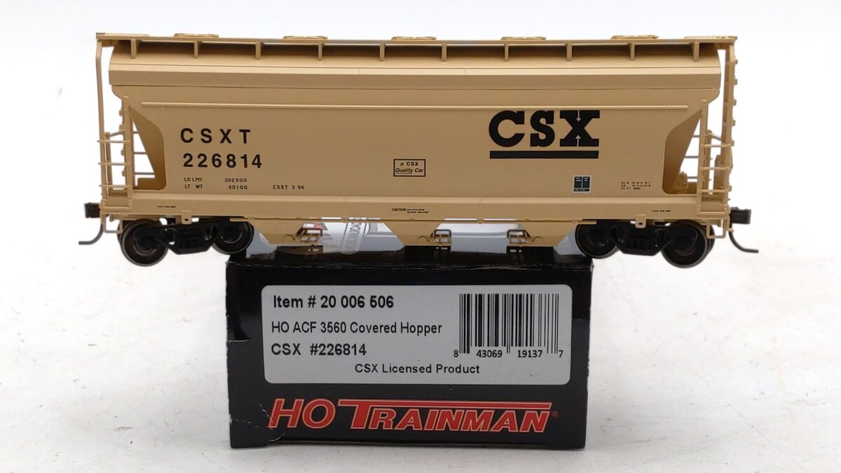 Atlas 20006506 HO Scale CSX Transportation TMAN ACF 3560 Covered Hopper #226814