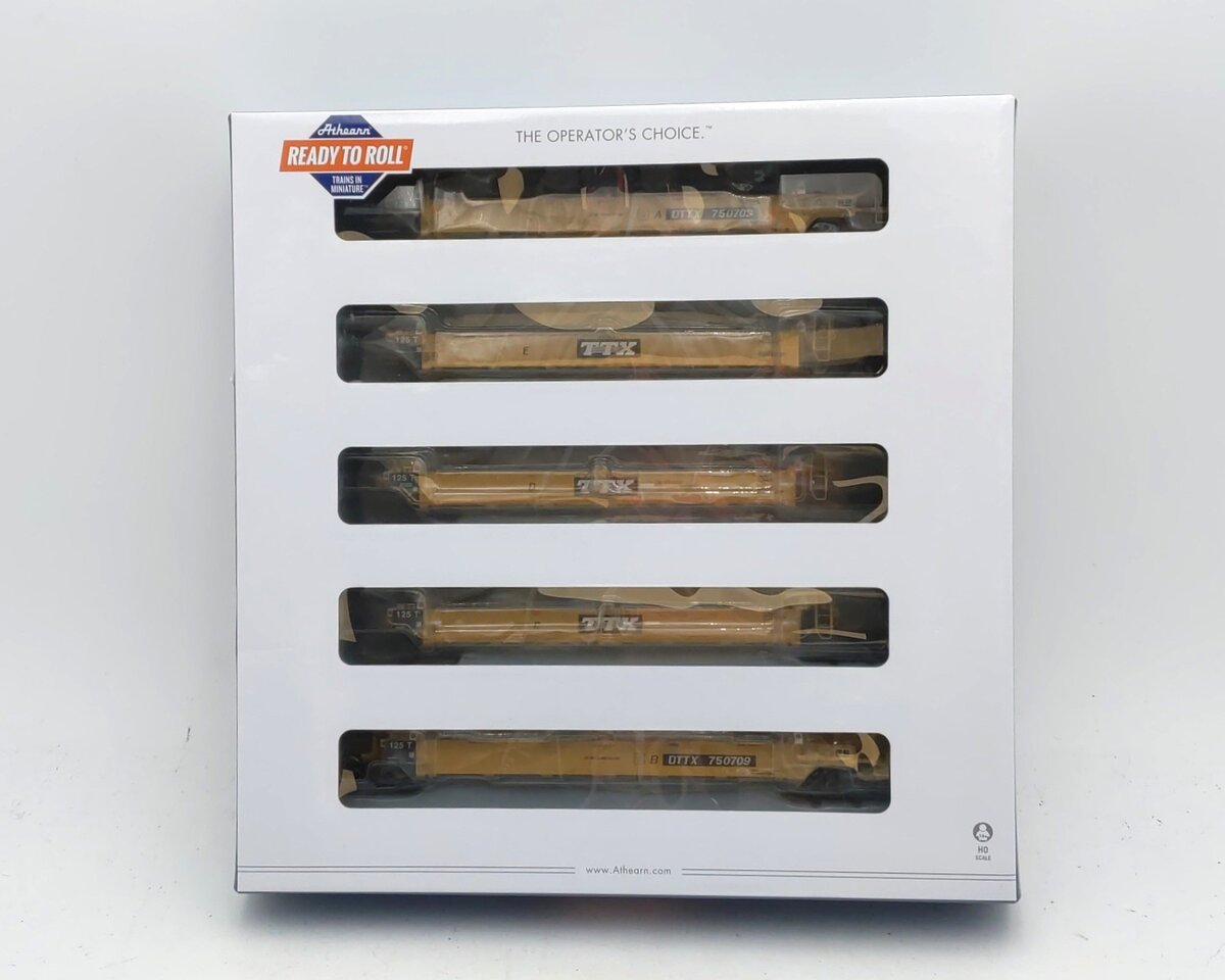 Athearn 98913 HO Scale TTX Corporation Maxi I Stack Cars #750709 (Set of 5) NIB