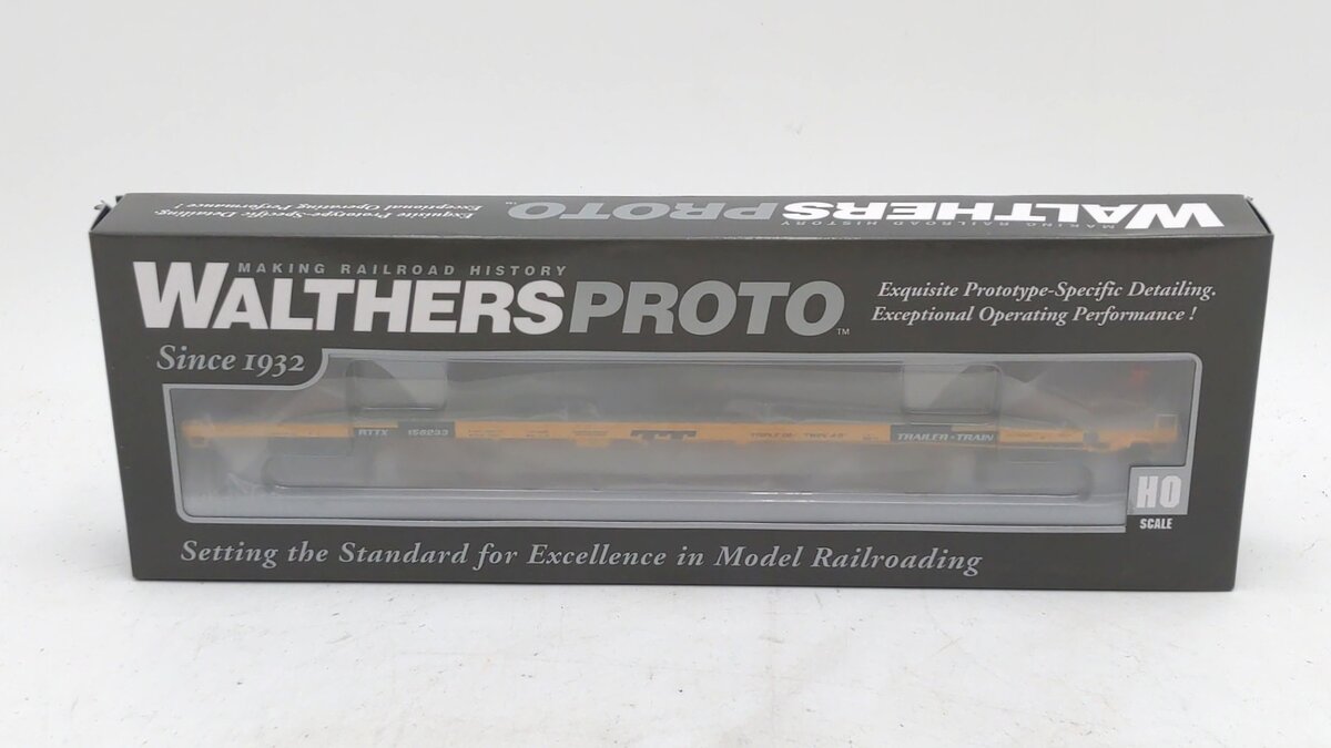 Walthers 920-104208 HO RTTX 89' Bethlehem Flush-Deck Flatcar #156233