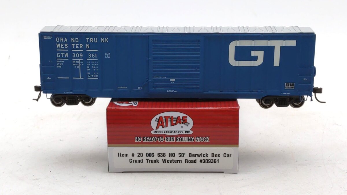 Atlas 20005638 HO Scale Grand Trunk Western 50' Berwick Boxcar #309361