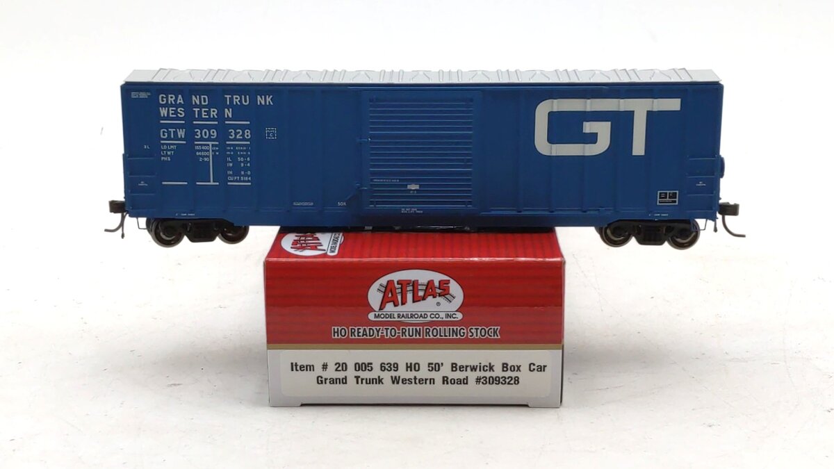 Atlas 20005639 HO Scale Grand Trunk Western 50' Berwick Boxcar #309328