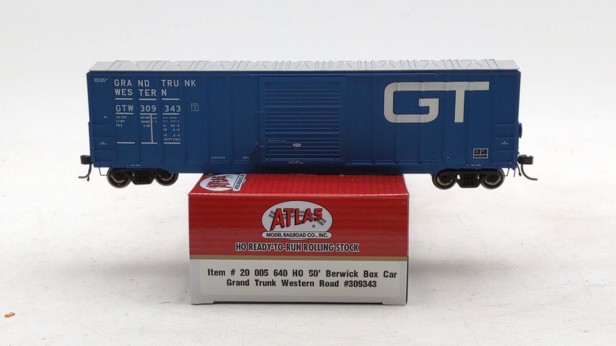 Atlas 20005640 HO Scale Grand Trunk Western 50' Berwick Boxcar #309343