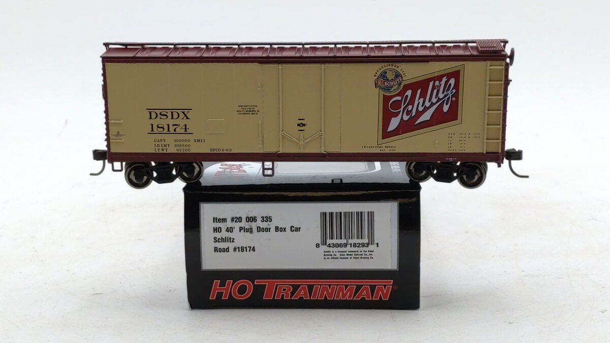 Atlas 20006335 HO Schlitz 40' Plug Door Boxcar #18174 NIB – Trainz