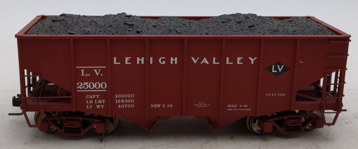 Atlas 7758-1 O Scale Lehigh Valley 55-Ton Fishbelly Hopper Car #25000 (2-Rail) EX/Box