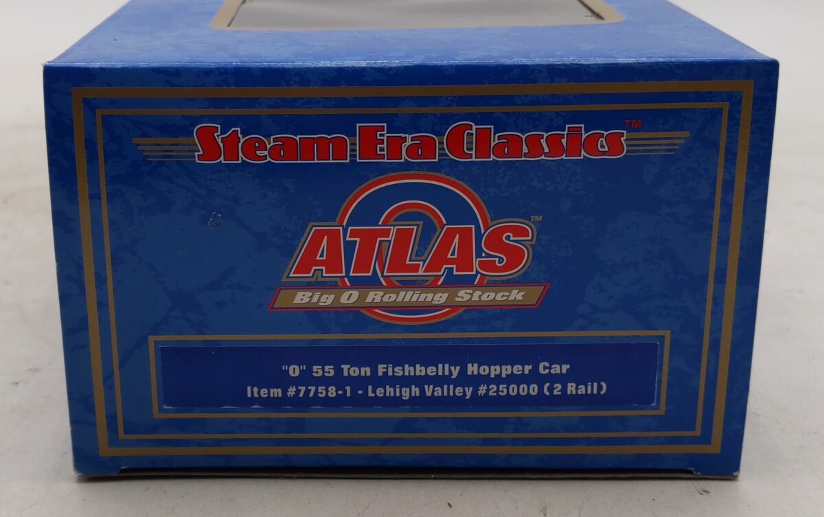 Atlas 7758-1 O Scale Lehigh Valley 55-Ton Fishbelly Hopper Car #25000 (2-Rail) EX/Box