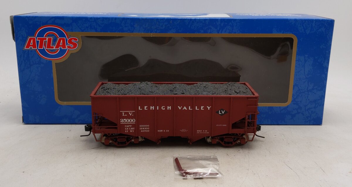 Atlas 7758-1 O Scale Lehigh Valley 55-Ton Fishbelly Hopper Car #25000 (2-Rail) EX/Box