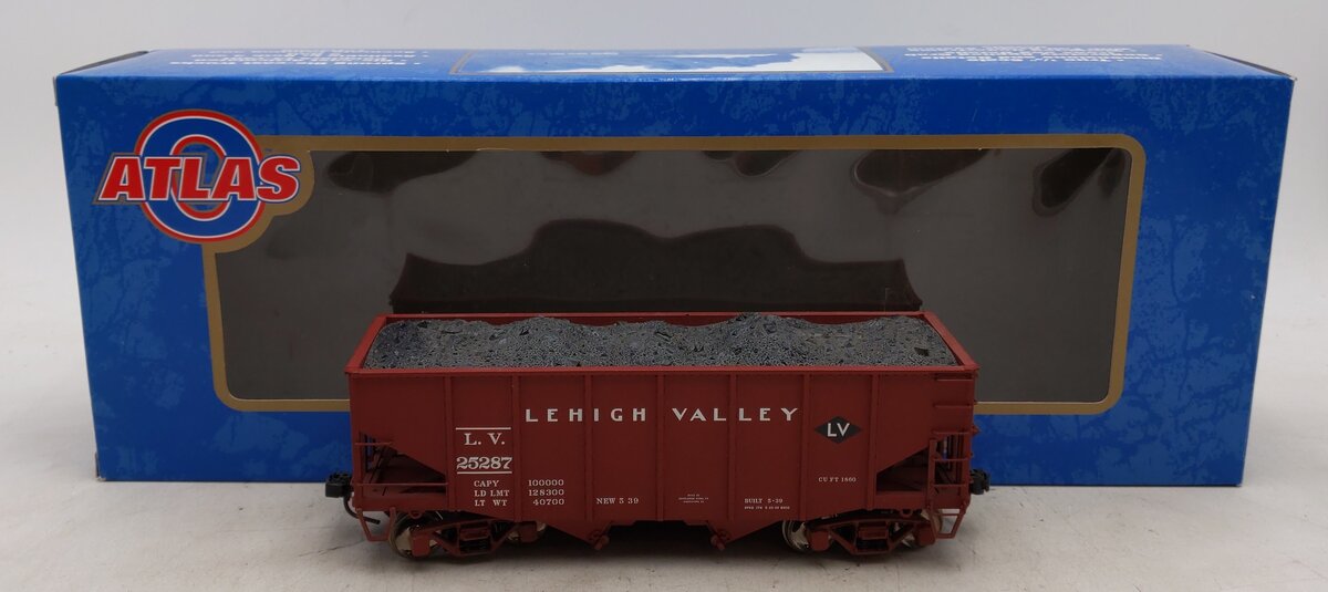Atlas 7758-4 O Lehigh Valley 55 Ton Fishbelly Hopper #25287 (2 Rail) EX/Box