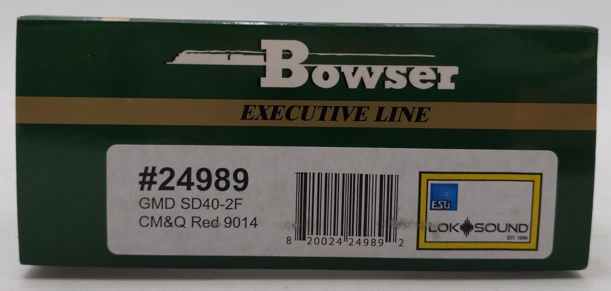 Bowser 24989 HO CM&Q SD40-2F Diesel Locomotive #9014 w/ DCC & Sound LN/Box