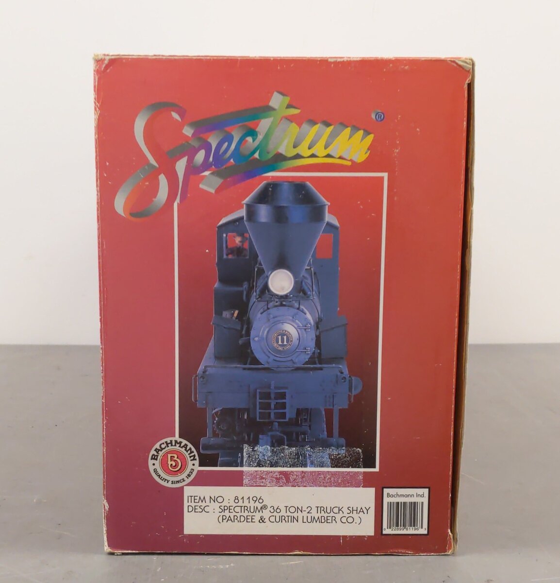 Bachmann 81196 G Pardee & Curtin Lumber Co. 2-Truck Shay Steam Locomotive #11 VG/Box