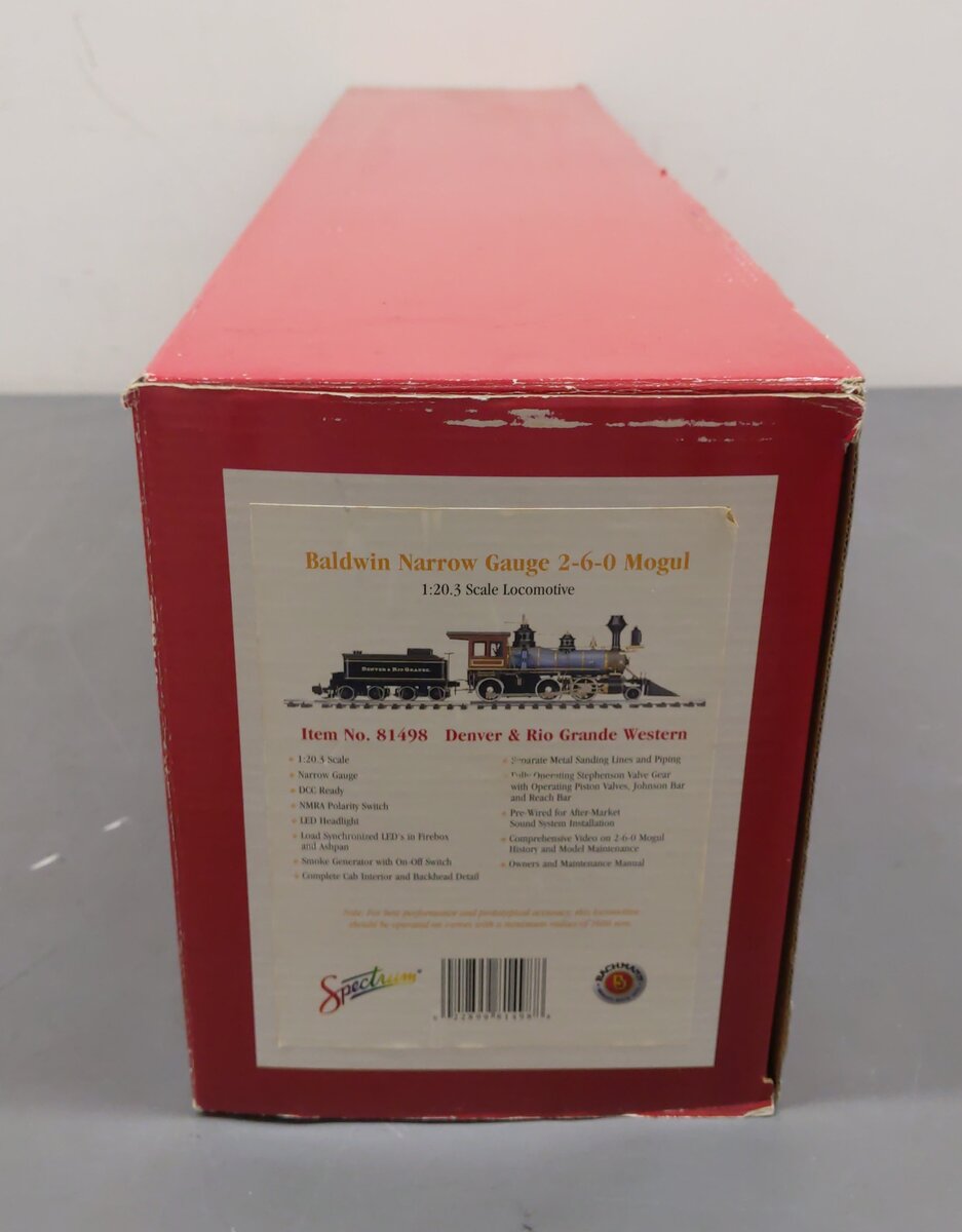 Bachmann 81495 1:20.3 Narrow Gauge Baldwin 2-6-0 Mogul Steam Locomotive & Tender