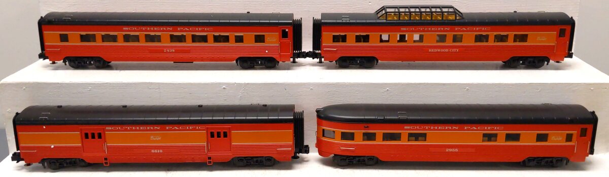 MTH 30-67576 O Southern Pacific 60' Streamline Passenger Car Set (Set of 4) EX/Box