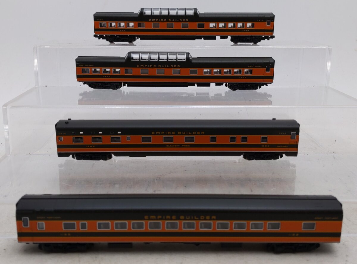 Kato N Scale Empire Builder Smooth Side Passenger Cars [4] LN