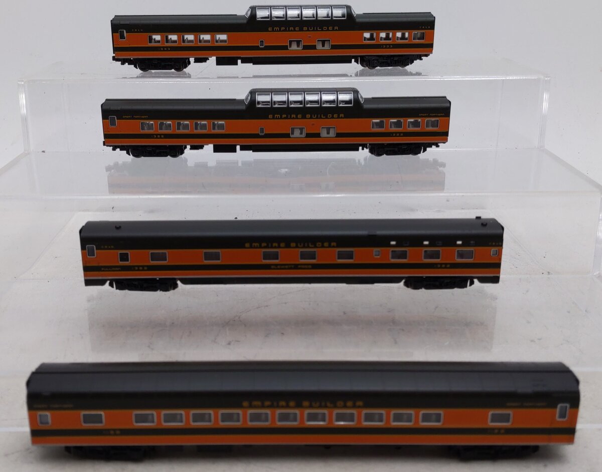 Kato N Scale Empire Builder Smooth Side Passenger Cars [4] LN