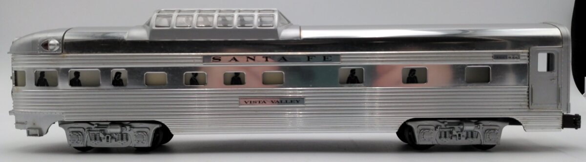 Lionel 6-19113 O Gauge Santa Fe "Vista Valley" Aluminum Vista Observation Car EX/Box