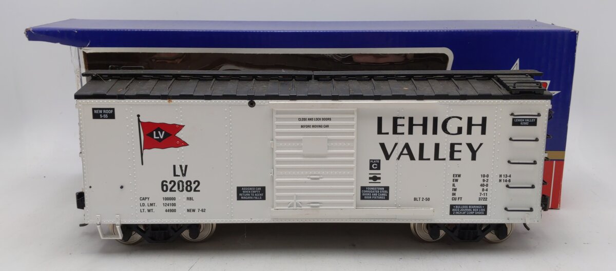 USA Trains R19060D G Lehigh Valley Simulated Steel Box Car #62082 (Metal Wheels)