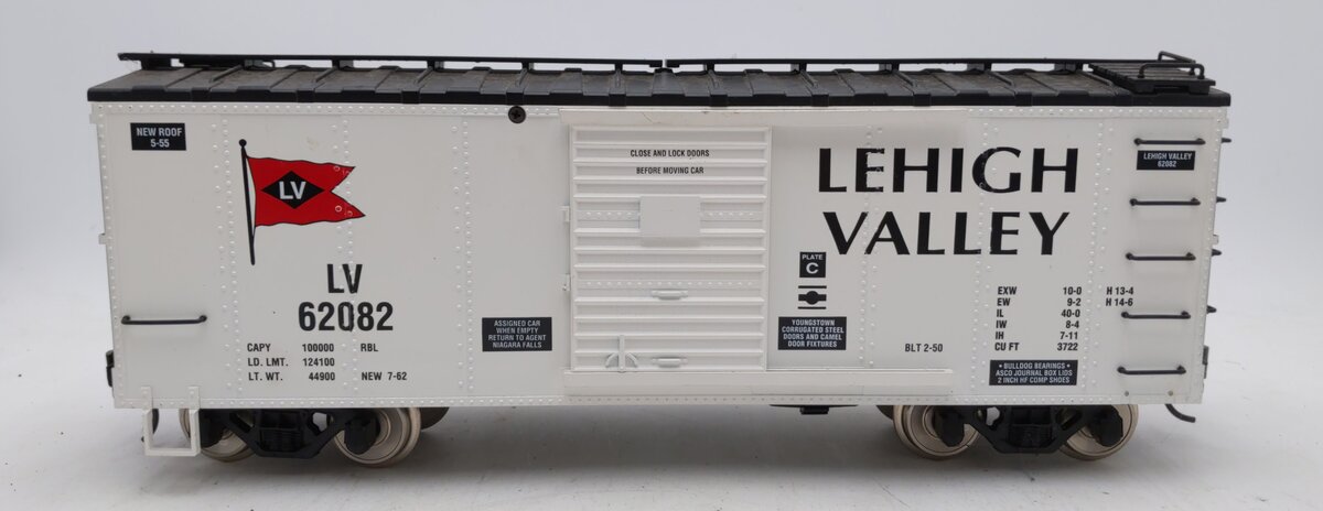 USA Trains R19060D G Lehigh Valley Simulated Steel Box Car #62082 (Metal Wheels)