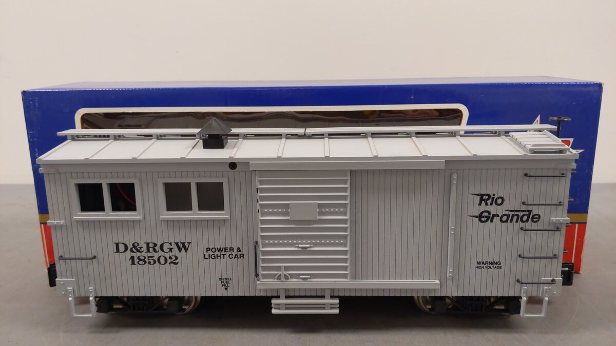 USA Trains 18502 G D&RGW Maintenance of Way Power Car (Metal Wheels) EX/Box