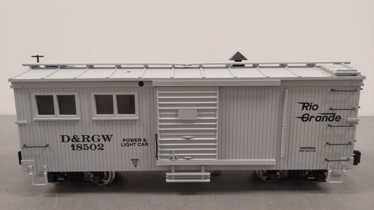 USA Trains 18502 G D&RGW Maintenance of Way Power Car (Metal Wheels) EX/Box