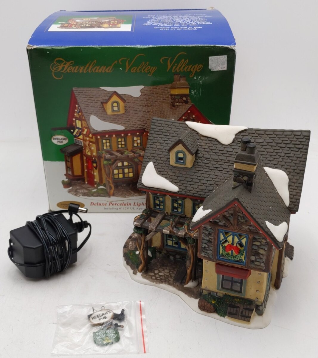Heartland Valley Village Heelan's Pub Limited Edition Lighted Fiber Optic House VG/Box