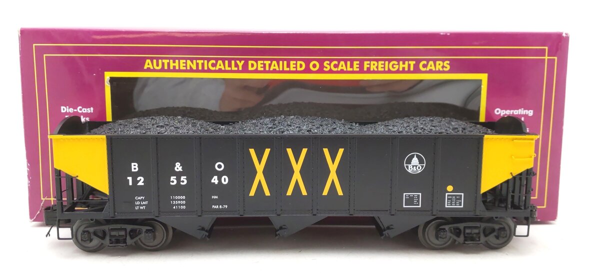 MTH 20-97879 O Baltimore and Ohio 70-Ton 3-Bay Hopper Car #125540