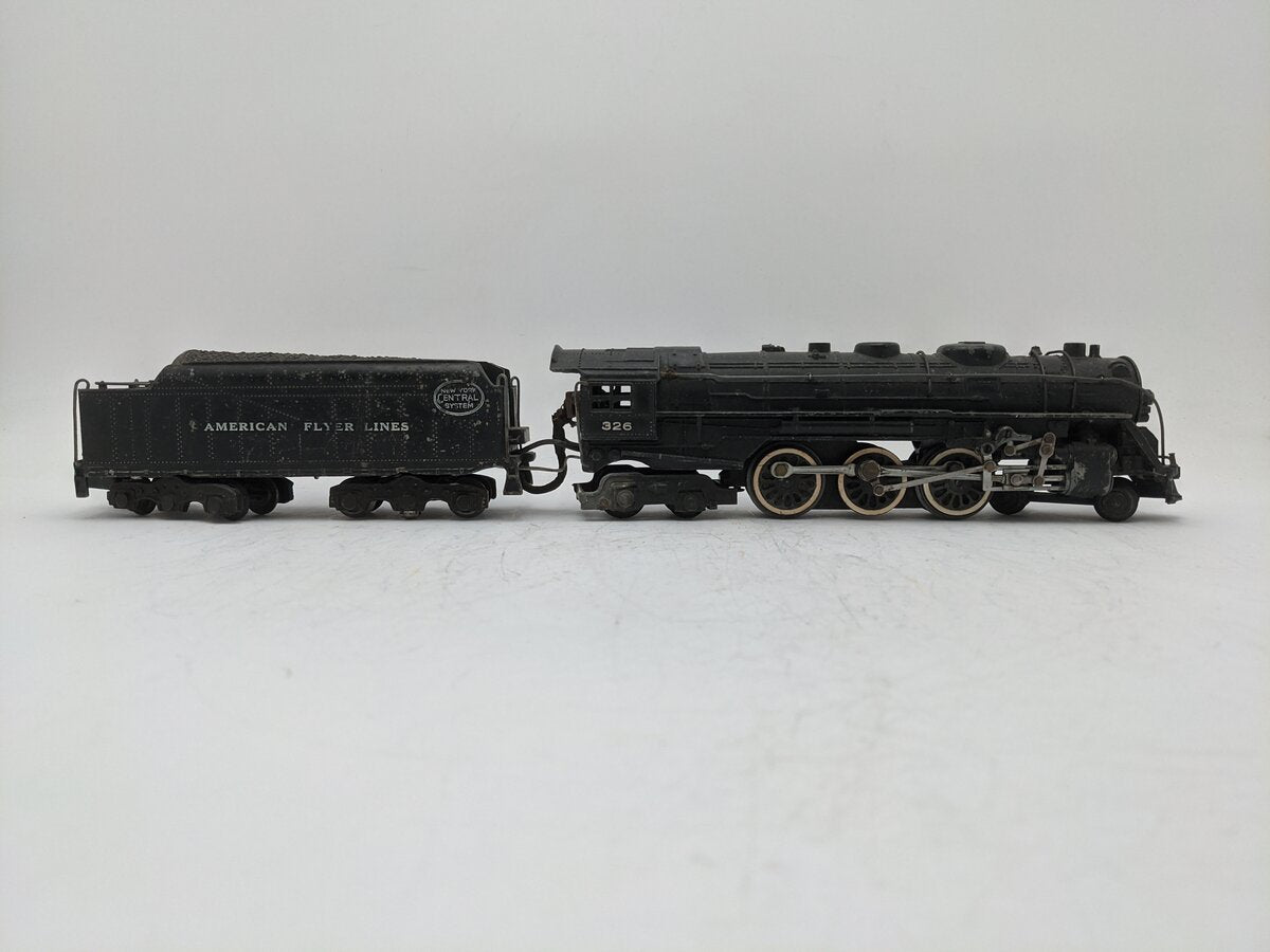 American Flyer 326 Vintage S NYC 4-6-4 Die-cast Steam Locomotive & Tender VG