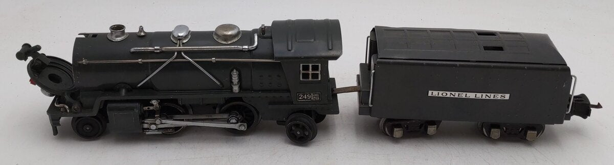 Lionel 249E Vintage O 2-4-2 Tinplate Steam Locomotive w/ 265W Tender