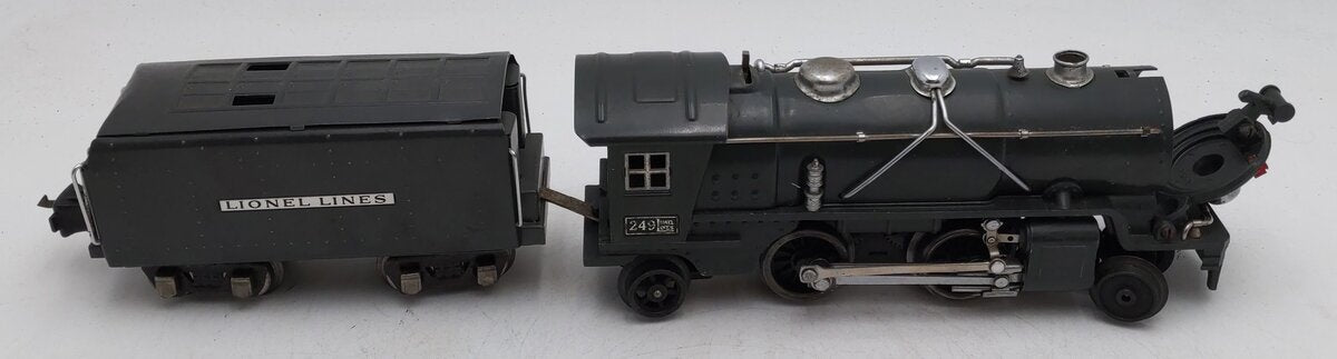 Lionel 249E Vintage O 2-4-2 Tinplate Steam Locomotive w/ 265W Tender