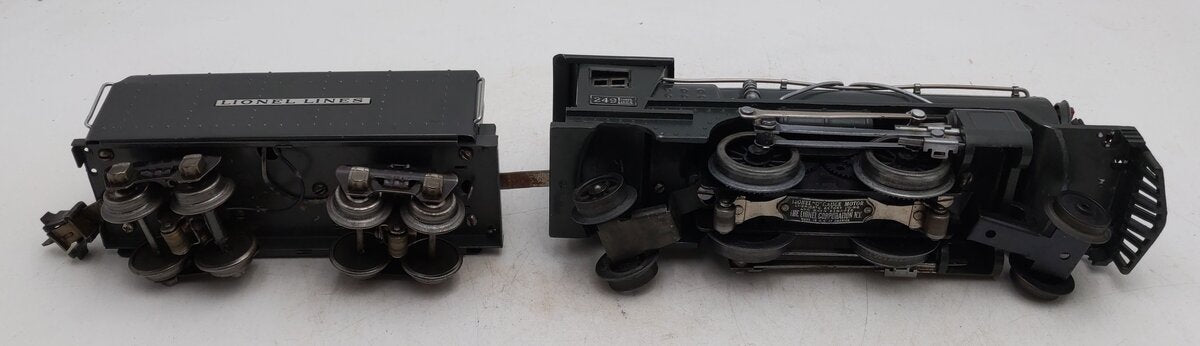 Lionel 249E Vintage O 2-4-2 Tinplate Steam Locomotive w/ 265W Tender