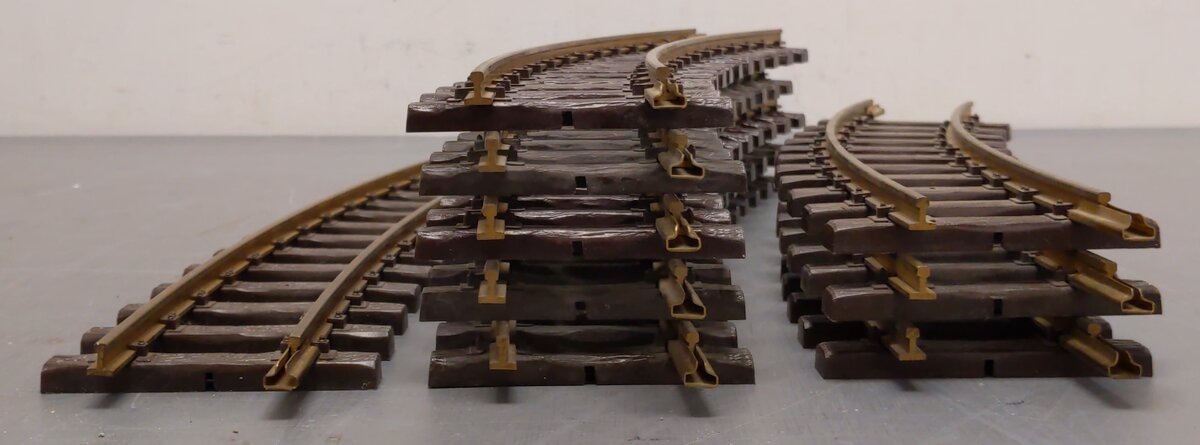 LGB G Scale Assorted Curved Track Sections #1100/1500/1600 (9) EX