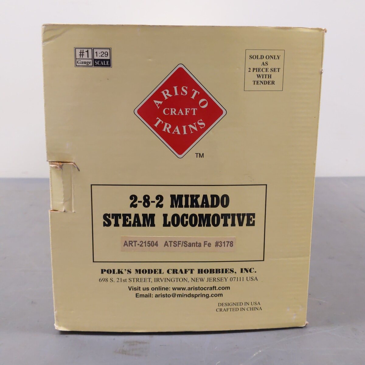 Aristo-Craft 21504 ATSF 2-8-2 Mikado Steam Locomotive # 3178 (No Tender) EX/Box