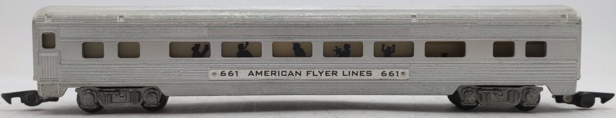 American Flyer 661 Vintage S Gauge Chrome Pullman Passenger Car VG