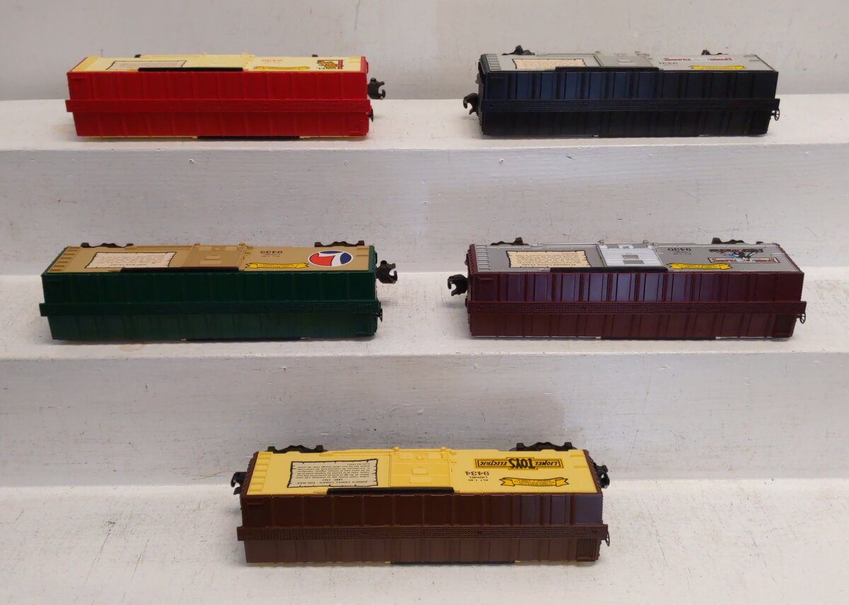 Lionel O Assorted Joshua Cowen Boxcars: 9434, 9431, 9429, 9430, 9432 [5] VG/Box