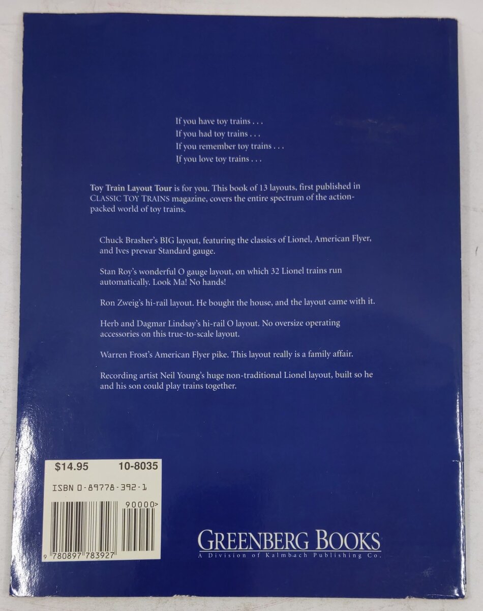 Toy Train Layout Tour Paperback Book By Richard Christianson VG